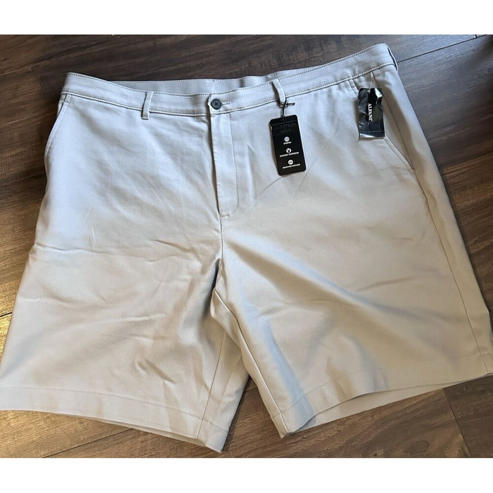 Alfani Men's Chino Tech Shorts Twill 9" Stretch Moisture Wicking Light Gray  40
